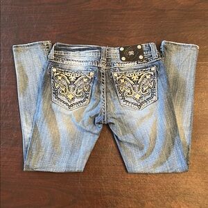 Miss Me Embroidered Boot Cut Jeans Size 28